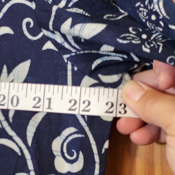 Vintage Chinese robe block Printed blue size MED Frendship S'hai - Picture 9 of 11